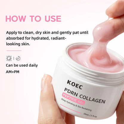 Crème jelly collagène de saumon et peptides — texture gel rebondissante
