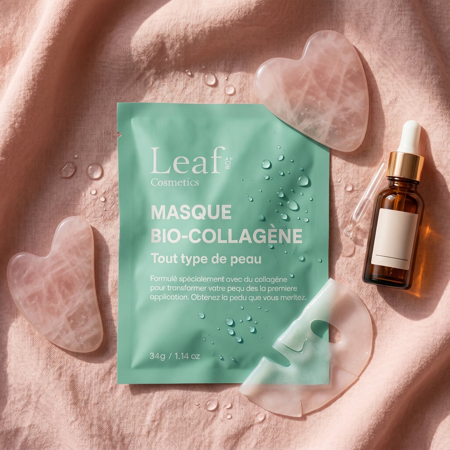 Univers Miranda Beauty — sachet, gua sha quartz rose et sérum