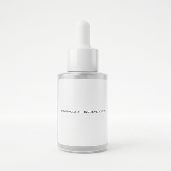 Sérum repulpant acide hyaluronique — packshot studio fond blanc