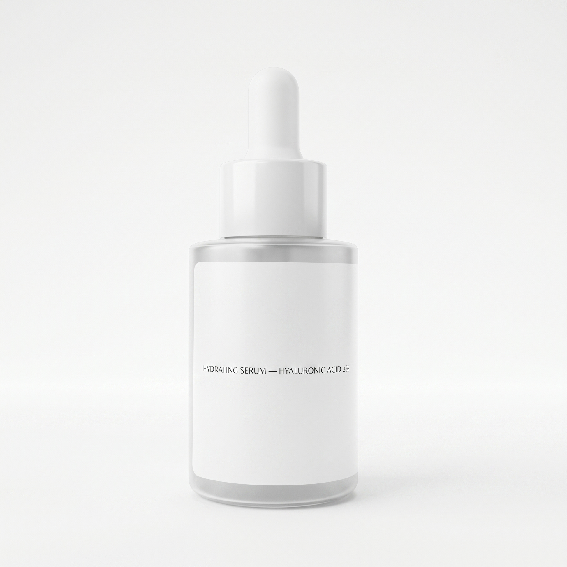Sérum repulpant acide hyaluronique — packshot studio fond blanc