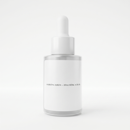 Sérum repulpant acide hyaluronique — packshot studio fond blanc
