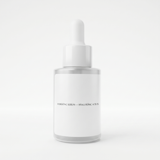 Sérum repulpant acide hyaluronique — packshot studio fond blanc
